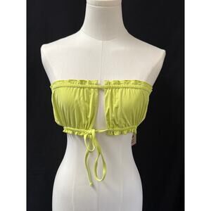 FP Toast Swim Ruffle Bandeau Daiquiri Green/Yellow Sz M